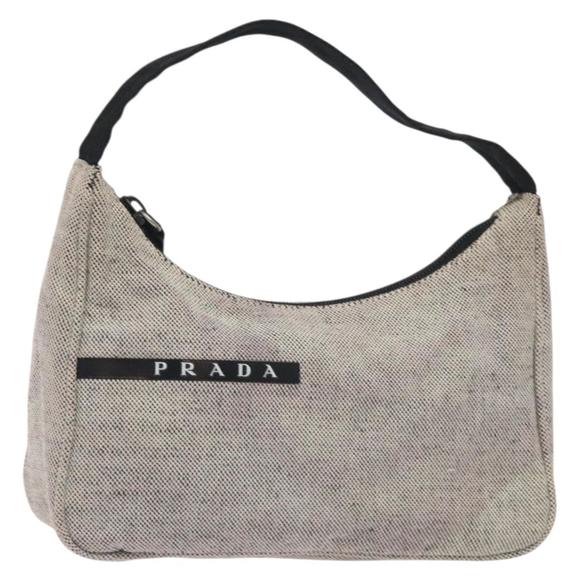 PRADA Sports Accessory Pouch Canvas Gray Silver Auth BA3782 - Picture 1 of 16